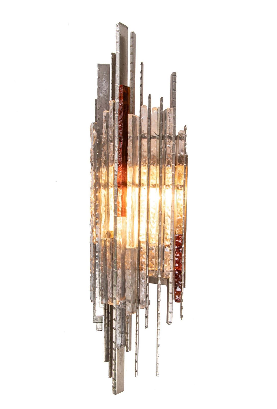 Huge Poliarte 34" Brutalist Wall Sconce By Biancardi & Jordan Arte, Italy 1970 photo buy