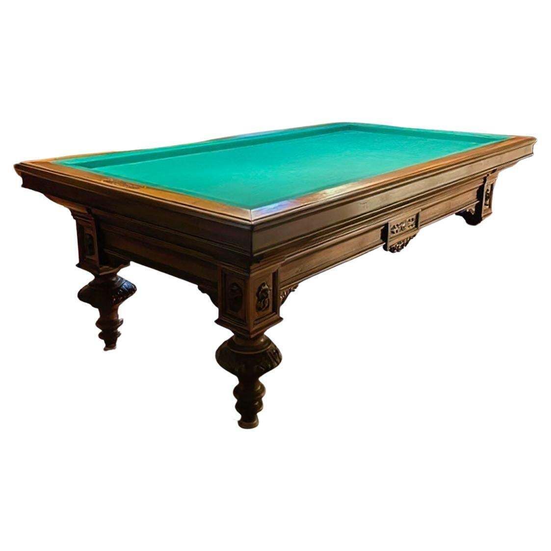 Dutch Billiard Table With Heating And Accessories, 20th Century
