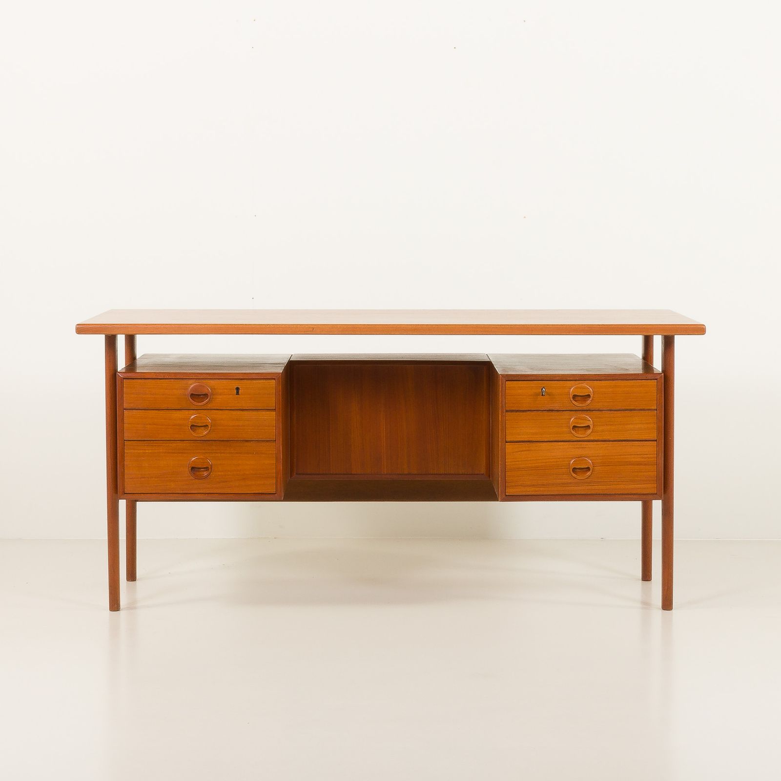 Danish Teak Executive Desk Attr. To Kai Kristiansen, 1960s photo 2806.0