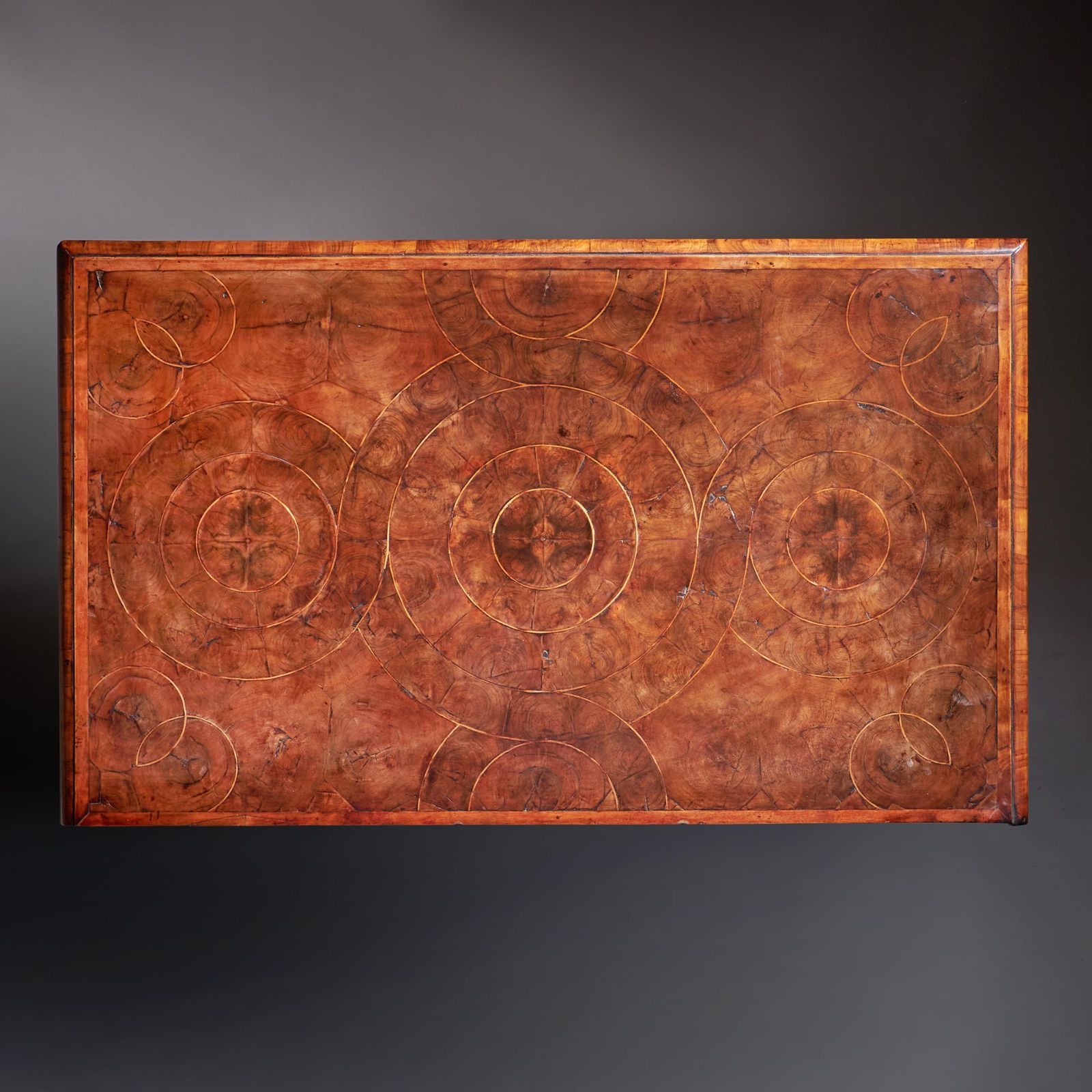 photo buy 17th Century William And Mary Blond Olive Oyster Chest Of Drawers, Circa 1690