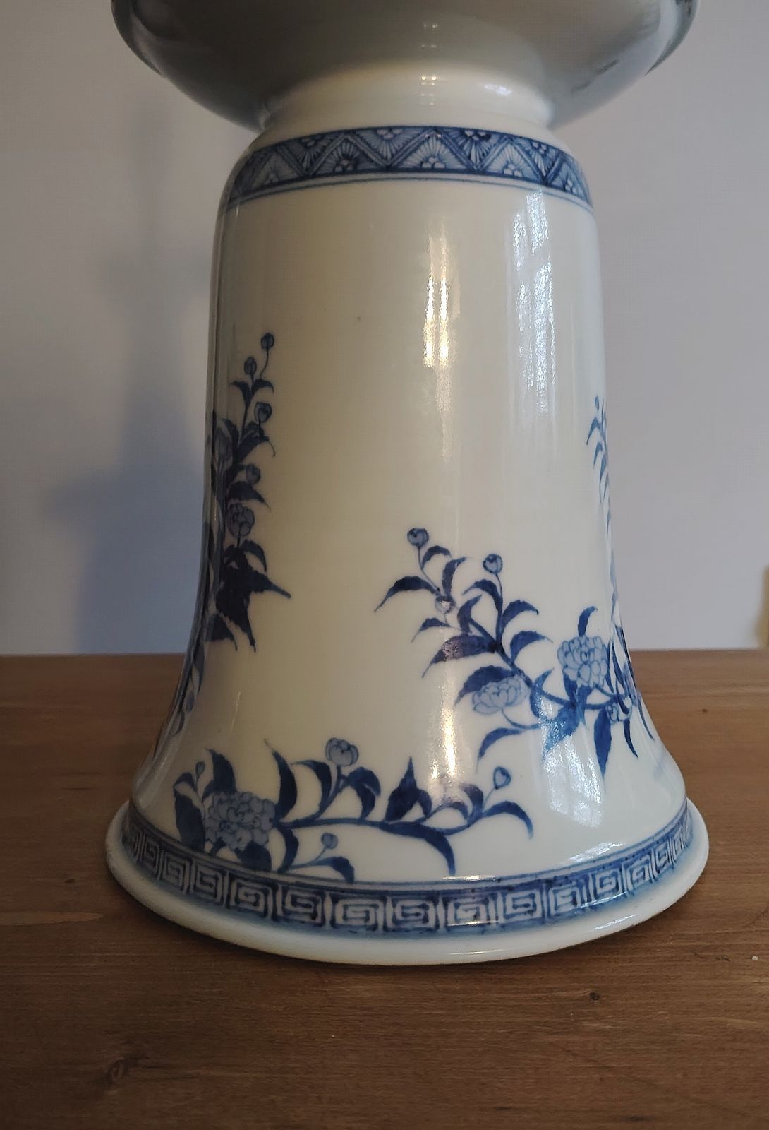 photo furniture Chinese Blue And White Porcelain Alter Candleholder Mounted As A Lamp