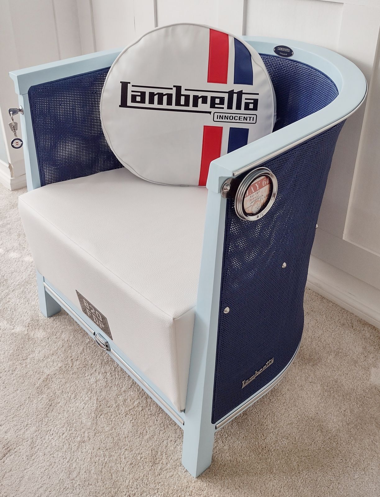 Mod Lambretta Scooter   Smack 2c34 Wicker Tub Chair Designed By Luigi Billiani photo Furniture