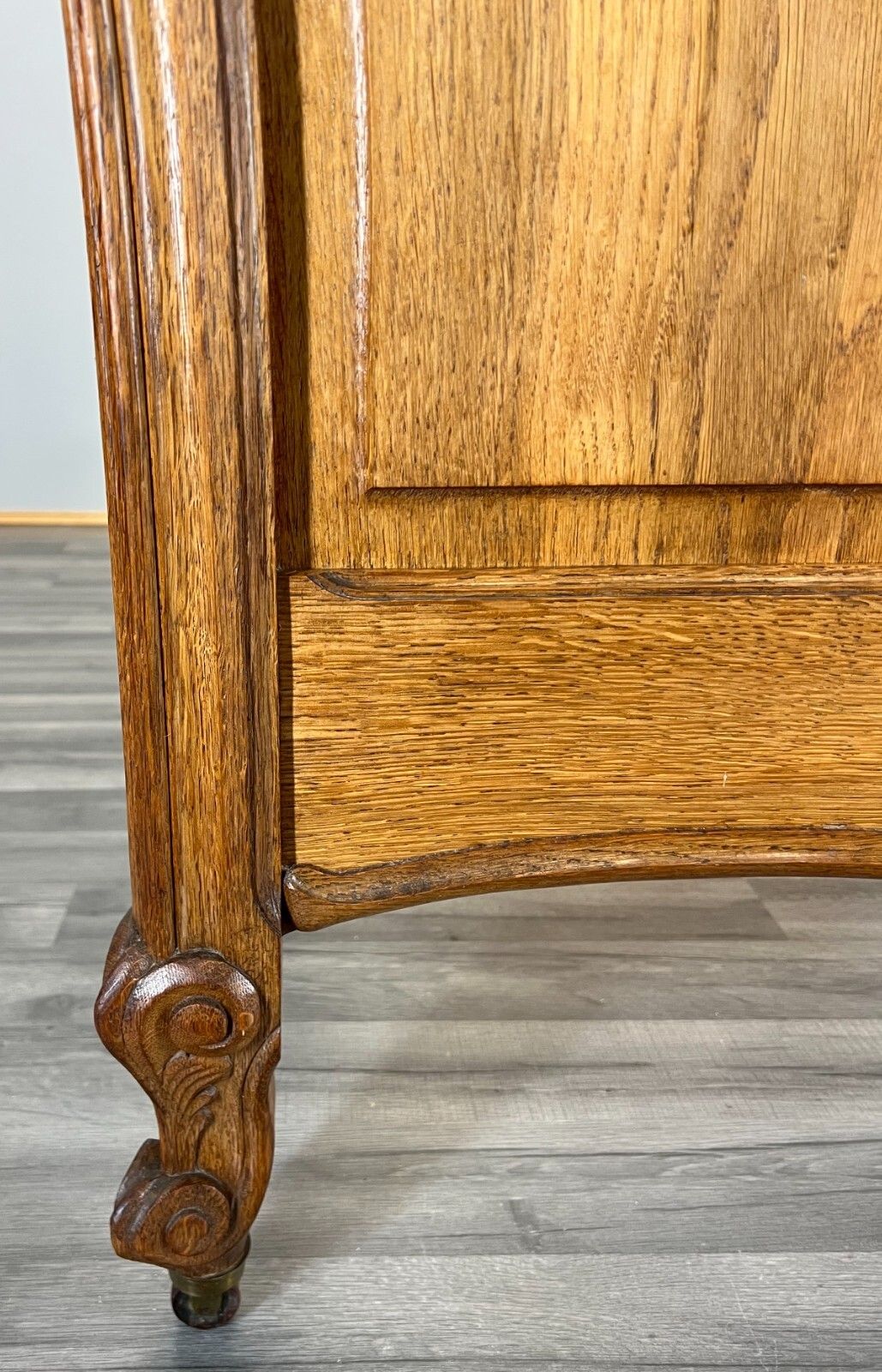 Antique French Bed Frame Double Size Elegant Carved Design Headboard  Lot 3711 photo 399.0