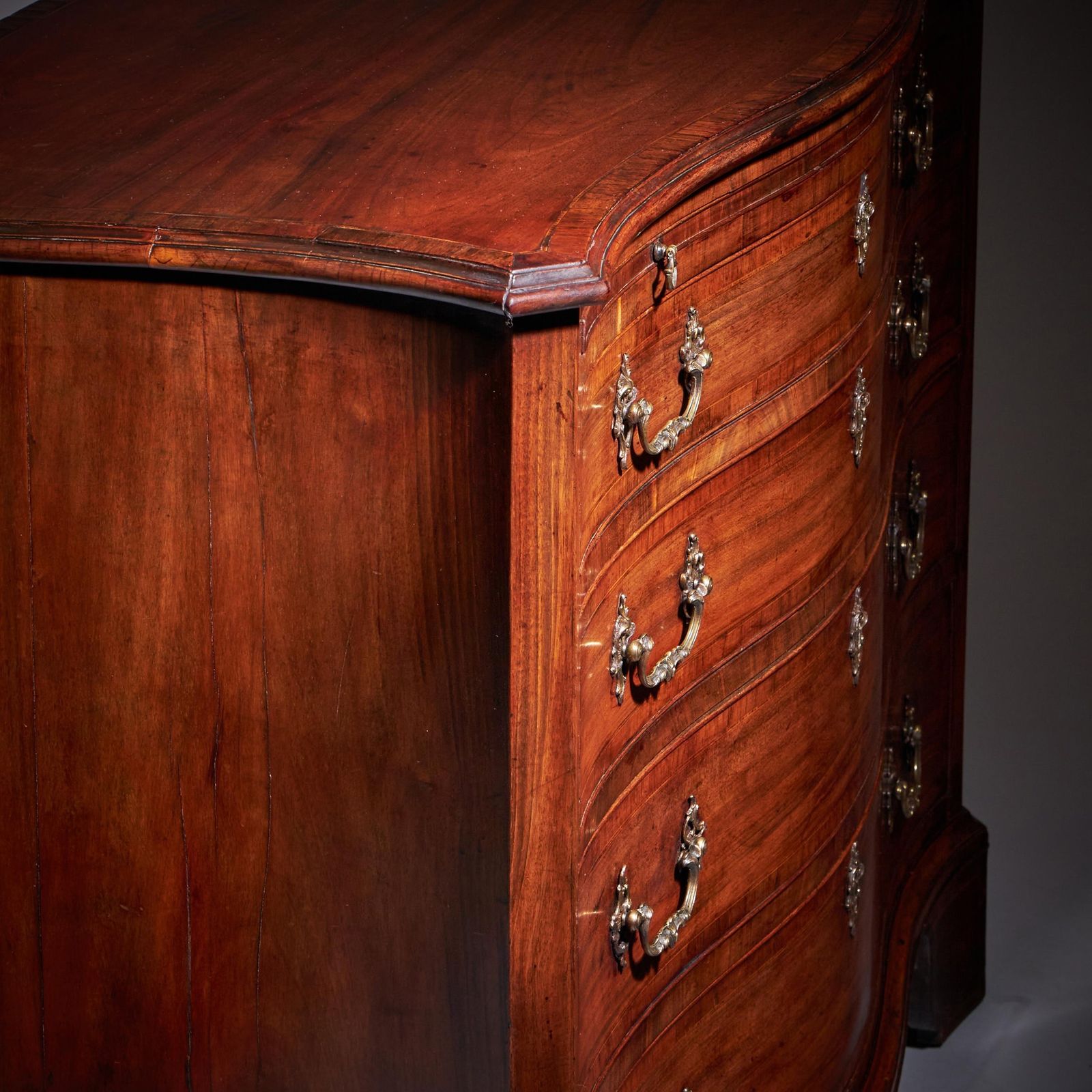 photo for sale Important 18th Century Goncalo Alves Serpentine Chest Signed J N Teague 1779