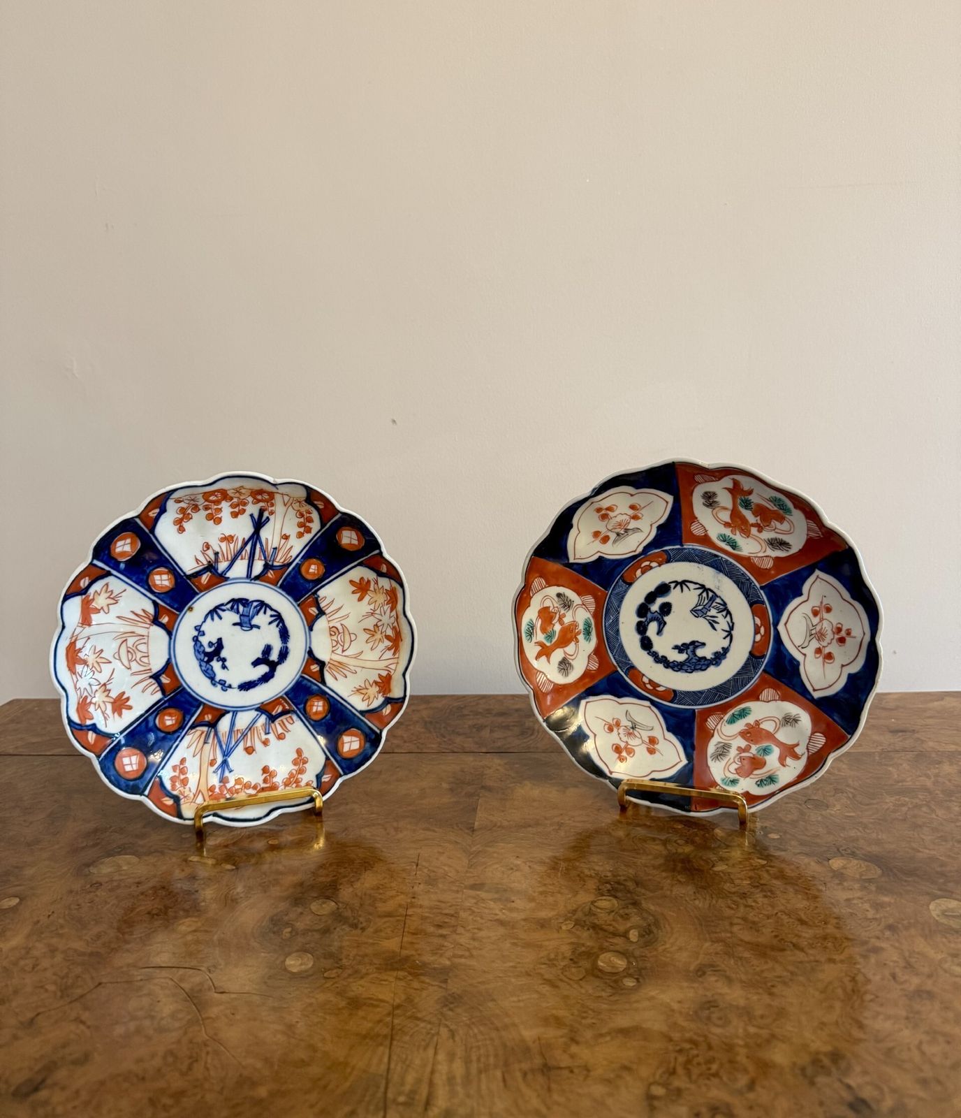 Wonderful Collection Of Five Antique Japanese Imari Plates photo furniture