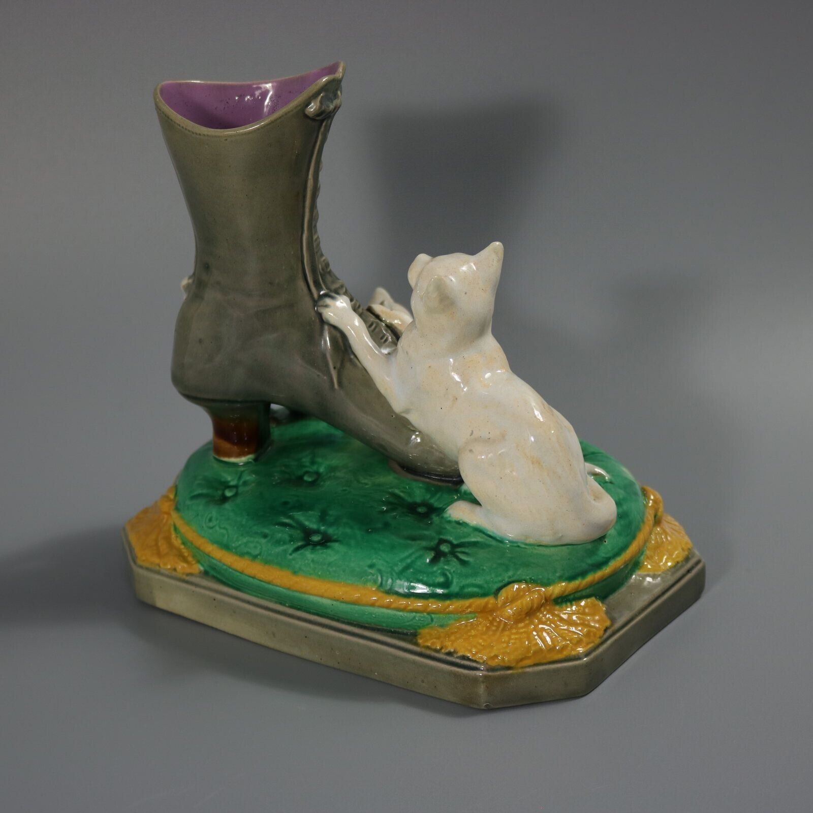 Brown Westhead Moore & Co Majolica Kittens Vase photo Home Decor