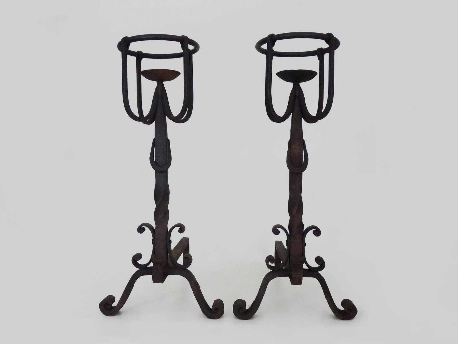 Pair Of Wrought Iron Firedogs With Antique 19th Century Fireplace Tools photo furniture