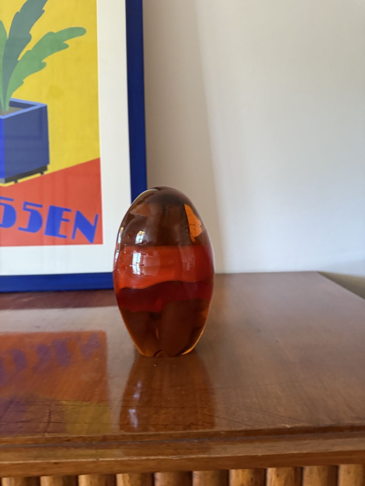 Space Age Murano Orange Glass Presse Papier, Italy 1960s photo for sale
