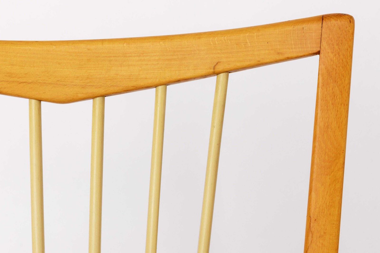 Pair Of Vintage 1950s Mid Century Modern Chairs – Solid Beech Wood & Fresh Green Upholstery – German Design photo buy