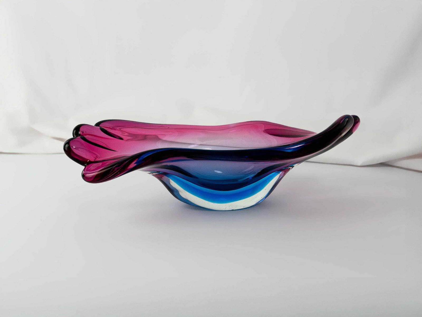 Pink And Purple Murano Italian Vintage Mid Century Art Glass Dish, 1960's   Mid Century Home Decor photo buy