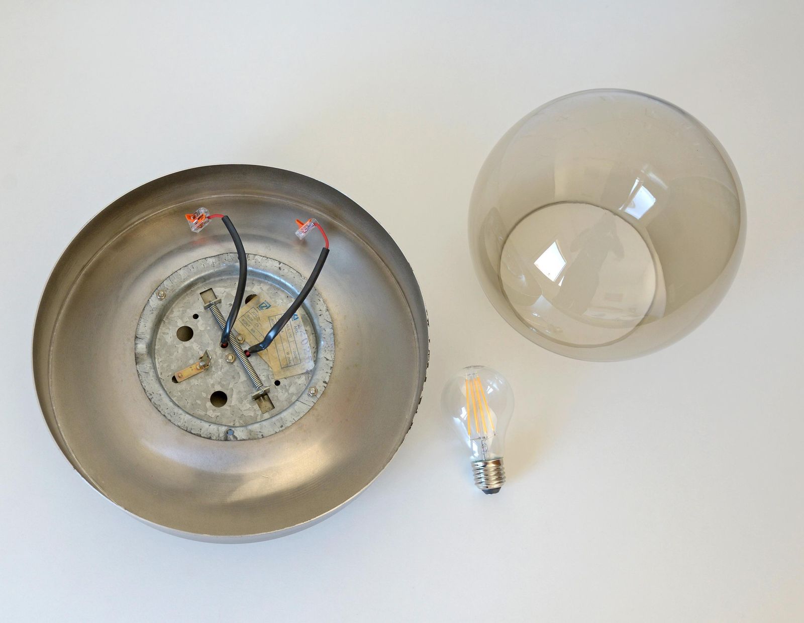 Vintage Sconce / Mcm Wall Lamp / Flush Mount / Mid Century Modern / Yugoslavia 80's / Retro / Ceiling Light / Cool Lamp / Space Age Style photo vintage