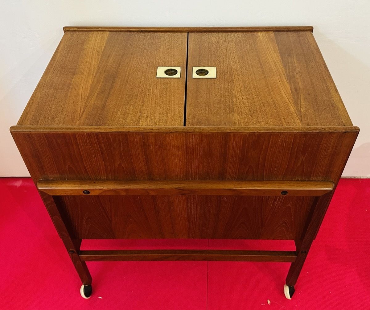 Furniture 1960s Danish Teak Arrebo Møbler Folding Drinks Cart Trolley By Andreas Hansen photo