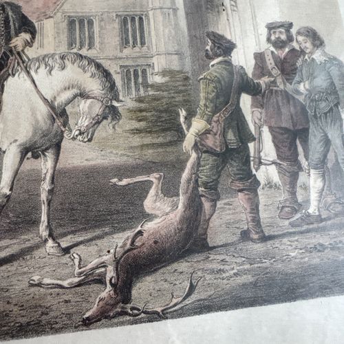 Charlcote Warwickshire Lithograph Nash Mclean Print Coloured Antique photo for sale