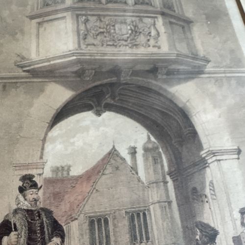 photo furniture Charlcote Warwickshire Lithograph Nash Mclean Print Coloured Antique