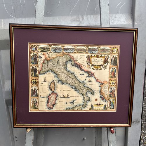 Italia Newly Augmented I Speeds George Humble 1626 Reproduction Print Coloured
