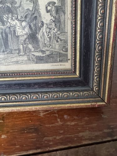 photo for sale Engraving Antique The Wedding Alsace Gustav Brion Butterworth Black Gold