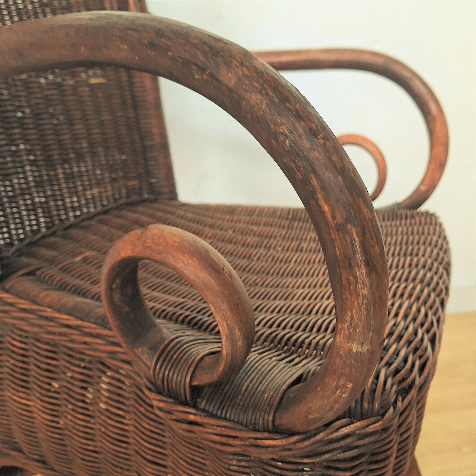 Art Nouveau Armchair In Rattan & Bamboo, 1900s photo 1500.0