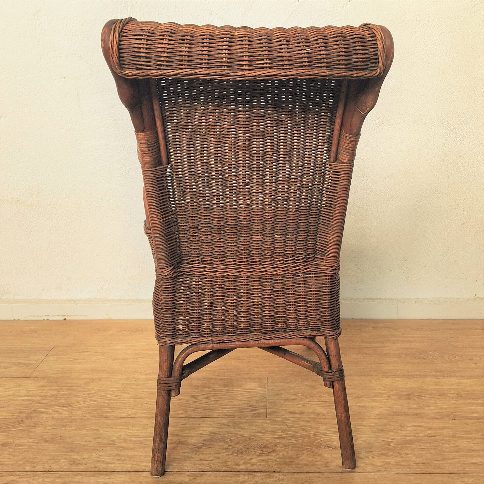 photo for sale Art Nouveau Armchair In Rattan & Bamboo, 1900s