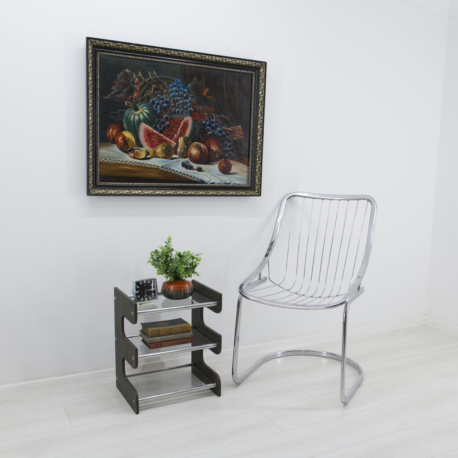 Vintage Oil Painting, Moody Still Life With Fruits photo vinterior