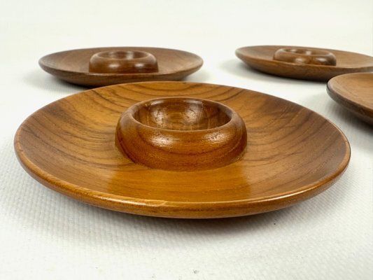 Mid Century Modern Scandinavian Teak Egg Cup By Karl Holmberg For Akta Teak, 1960s, Set Of 4 photo 147.0