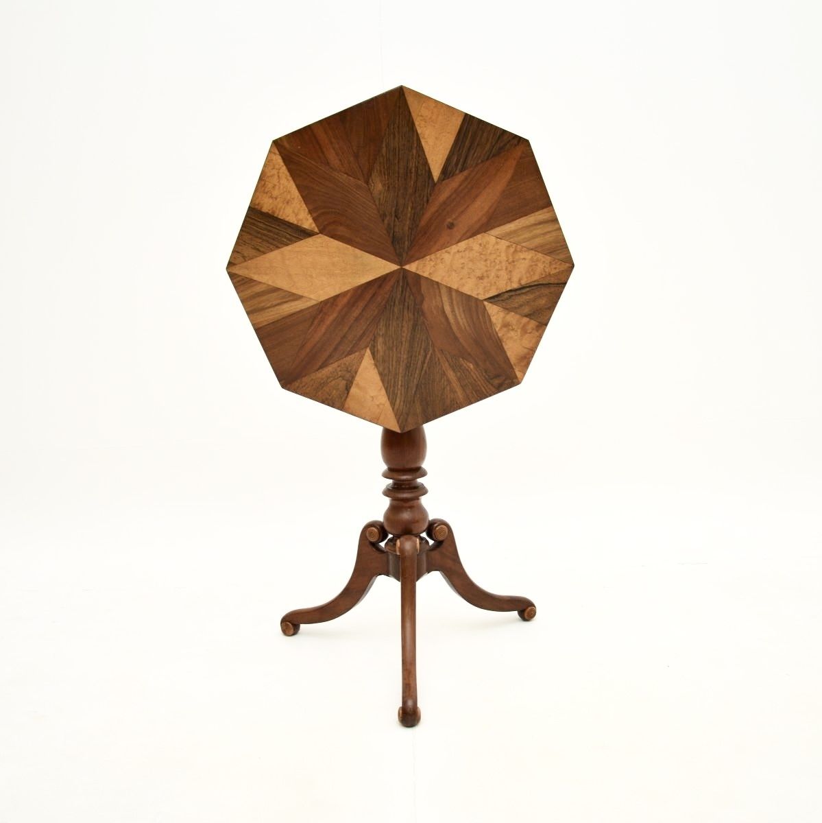 Antique Georgian Inlaid Walnut Snap Top Occasional Table photo for sale