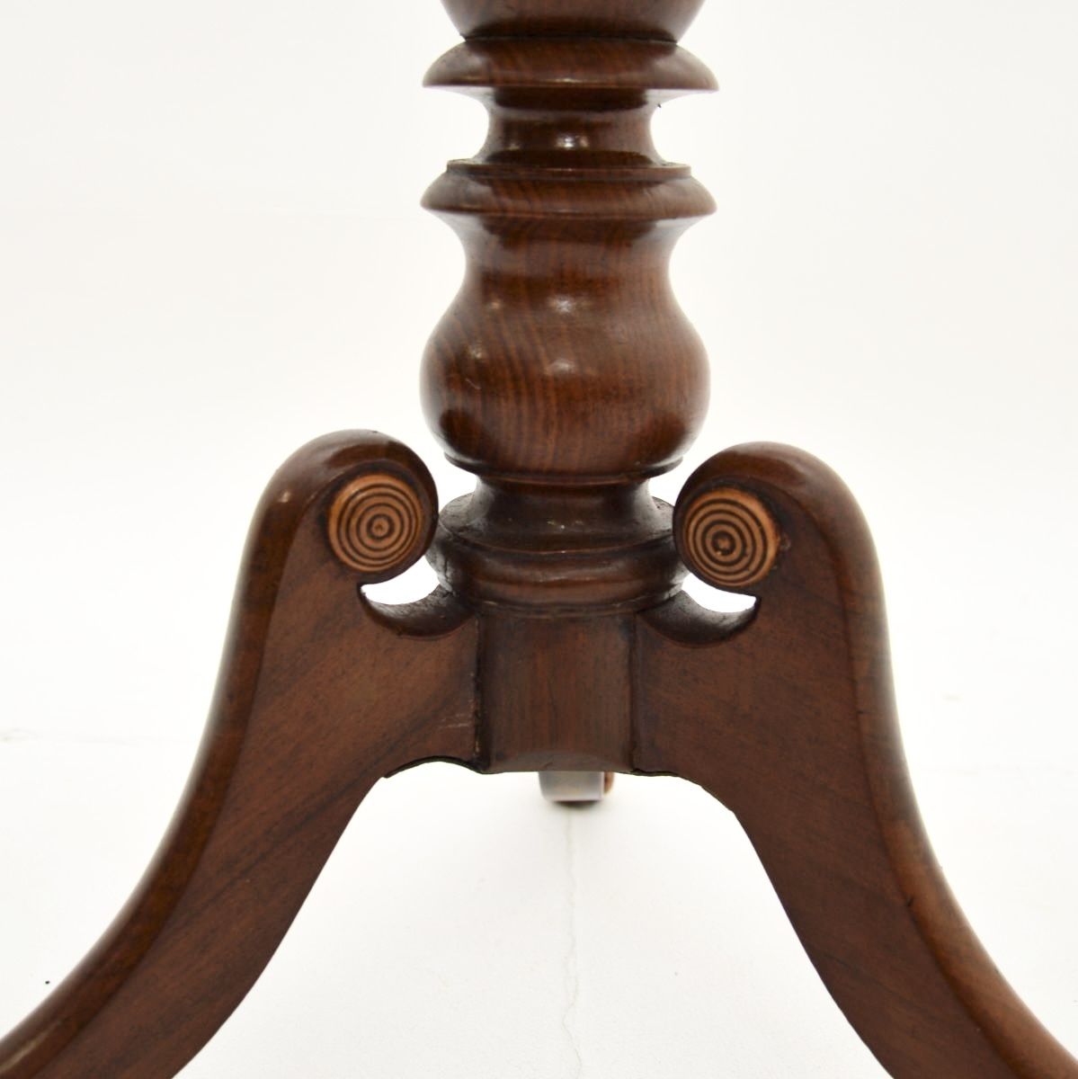 Antique Georgian Inlaid Walnut Snap Top Occasional Table photo vintage