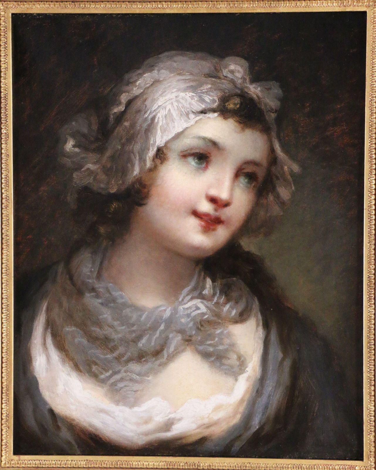 Jeanne Philiberte Ledoux (1767 1840) Attributed. Portrait Of A Young Girl With A Bonnet Circa 1800 photo furniture