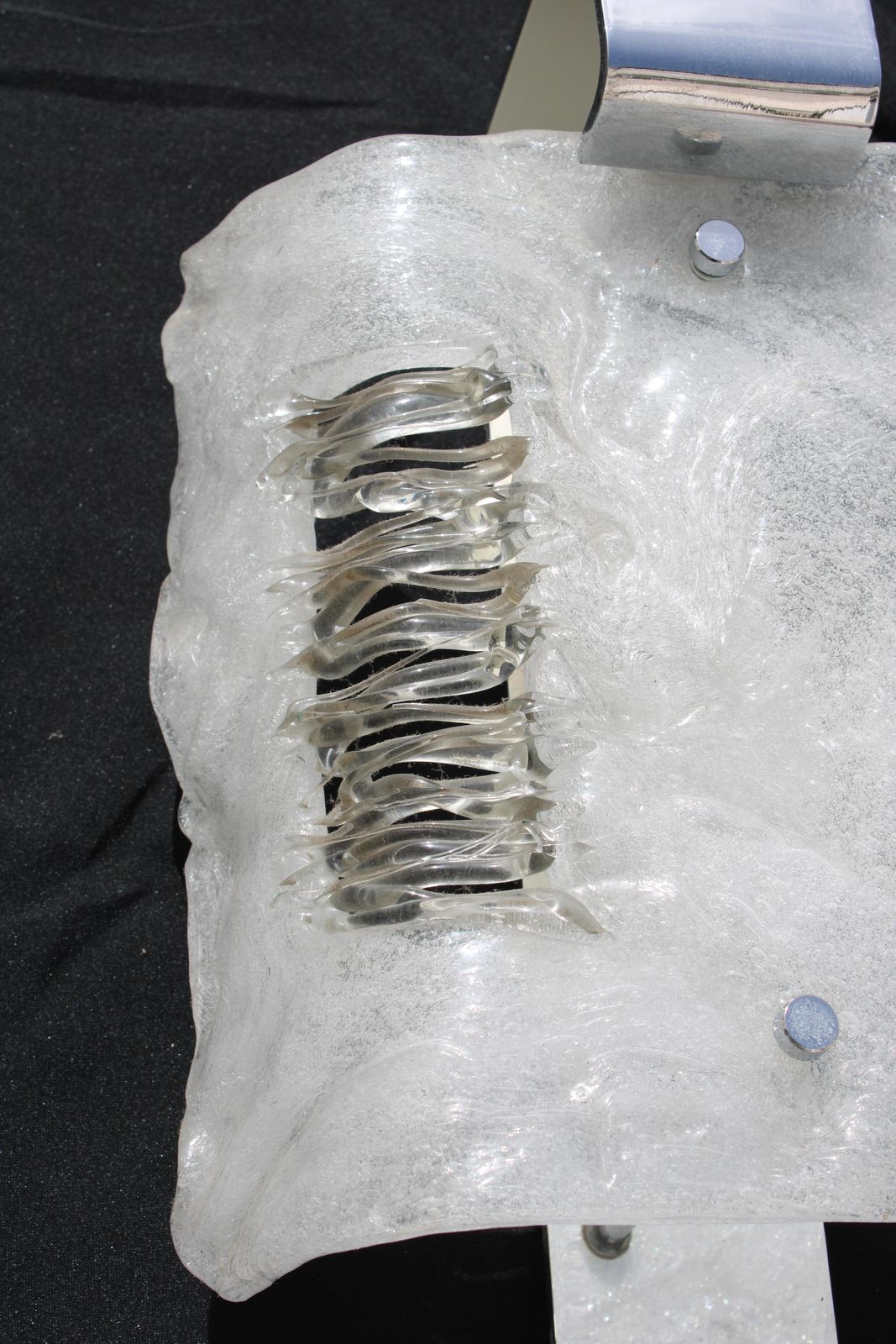 Lighting Pair Of Angelo Brotto Wall Lamps For Esperia 1970 Pulegoso Glass photo