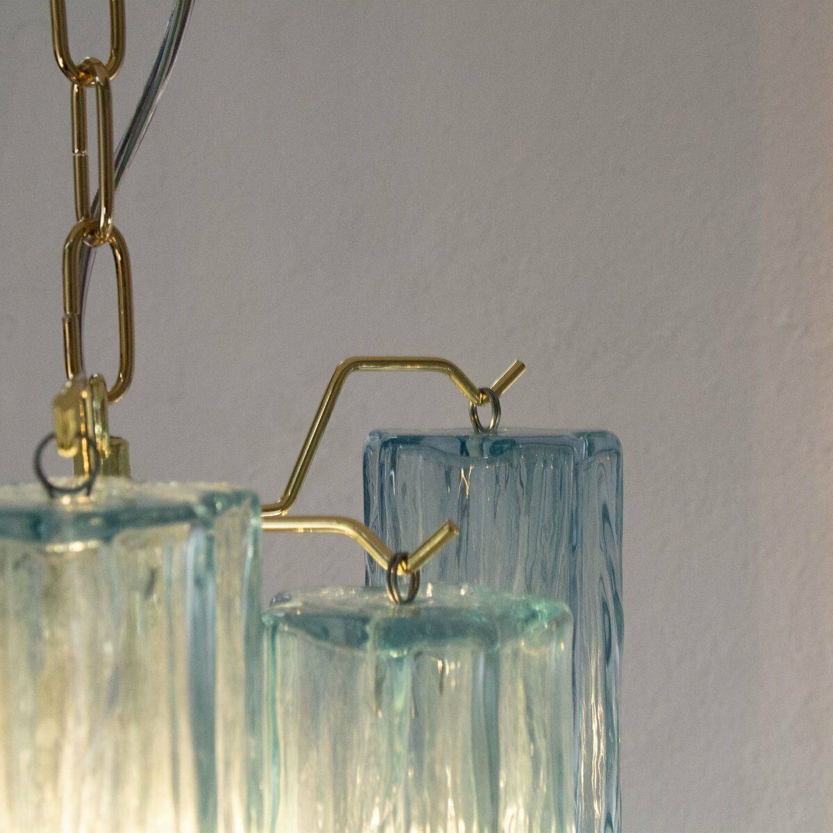 434.0 Tronchi Pendant Lamp In Blue Murano Glass, Vintage Style photo