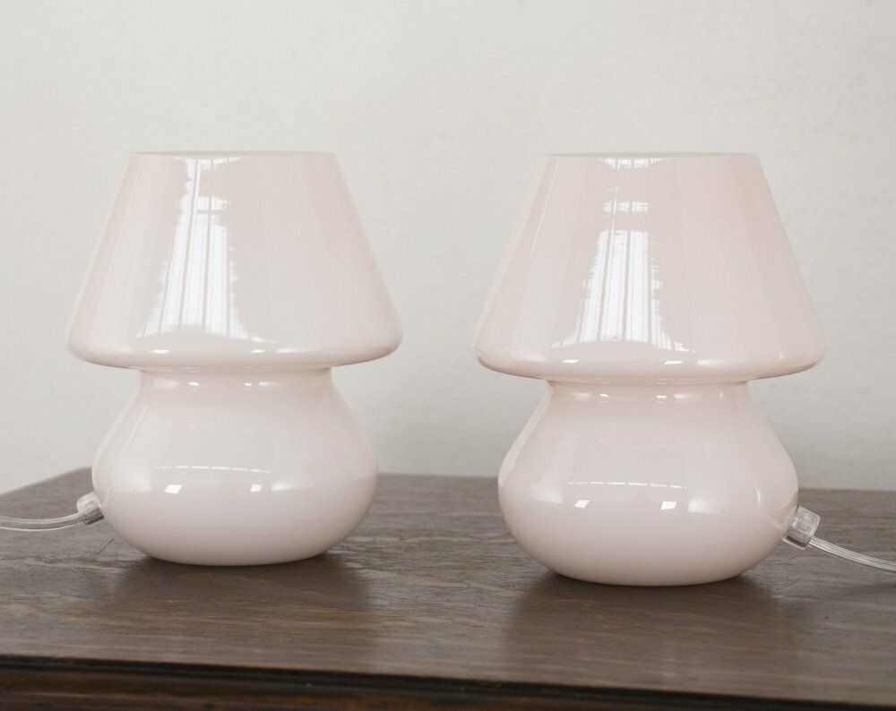 Italian Murano Glass Mushroom Lamps, 1990s, Set Of 2 photo furniture