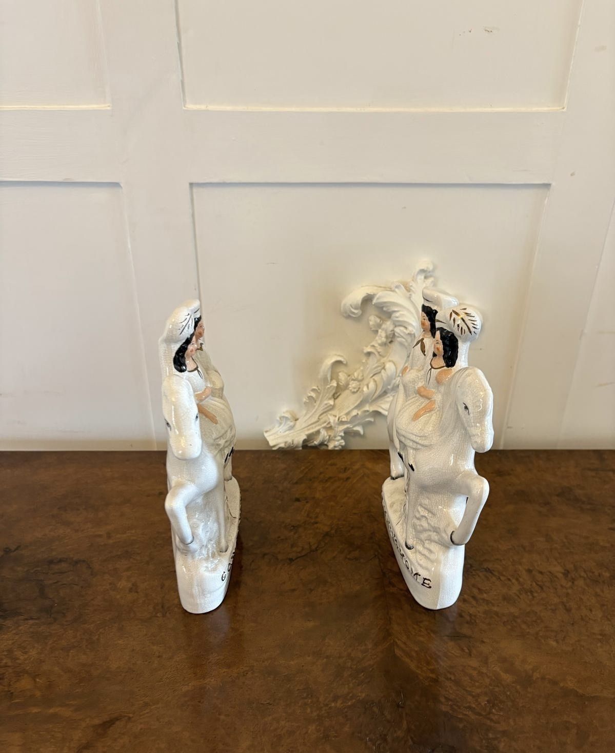 photo for sale Pair Of Antique Staffordshire Flat Back Figures On Horseback