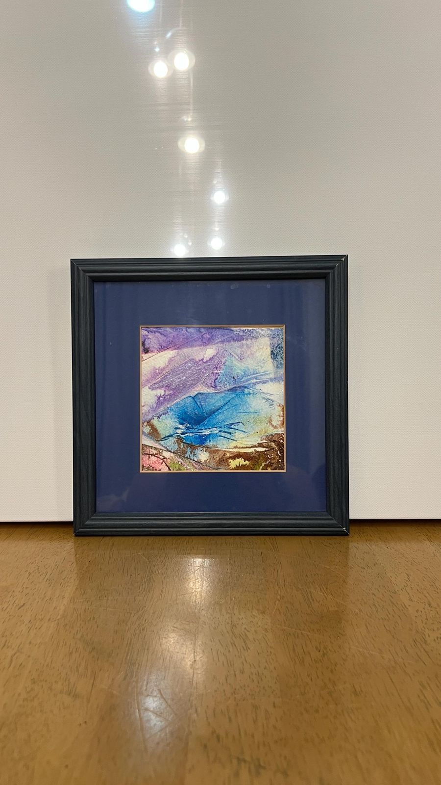 Framed Abstract Ink Artwork By Gill Clarke – Blue & Purple Tones photo furniture
