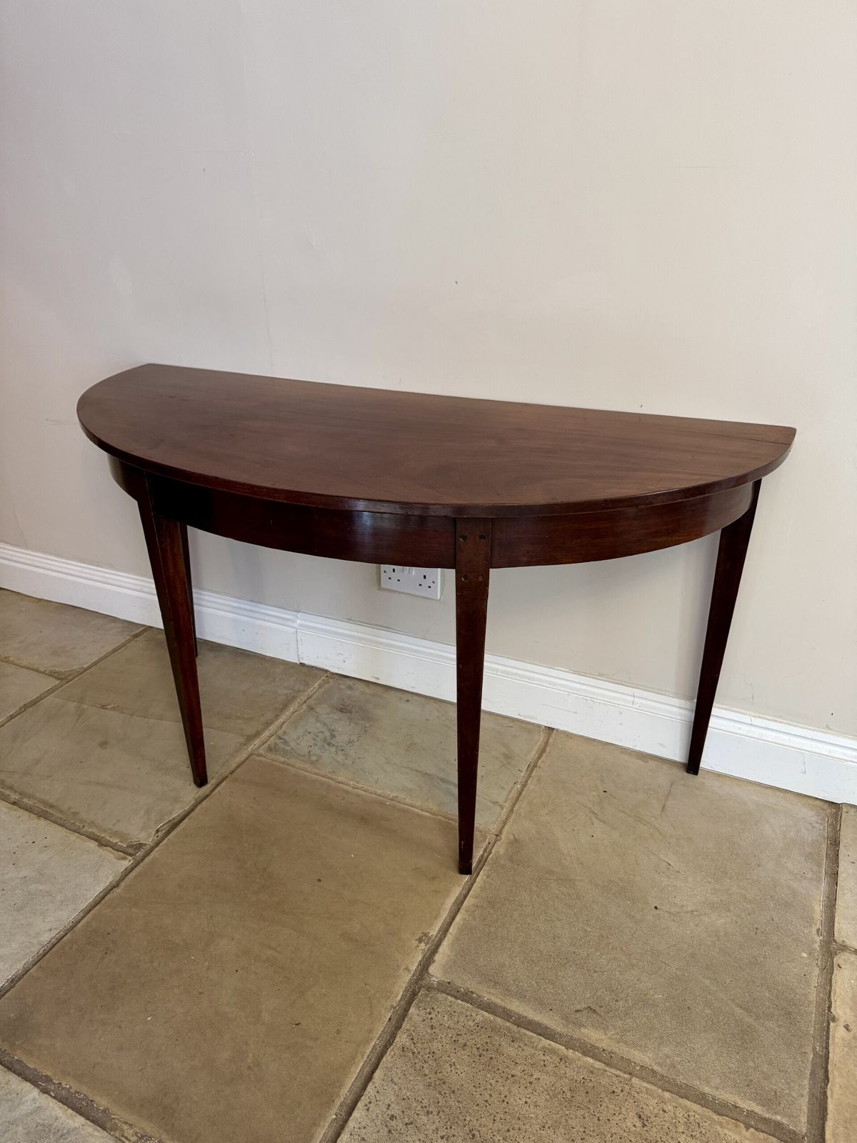 Antique George III Quality Mahogany Demi Lune Shaped Table photo furniture