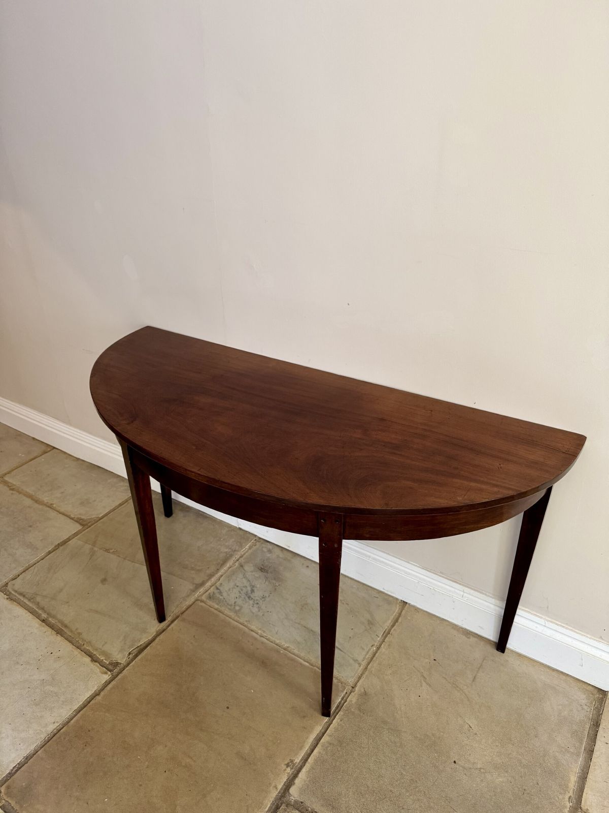 Antique George III Quality Mahogany Demi Lune Shaped Table photo Furniture