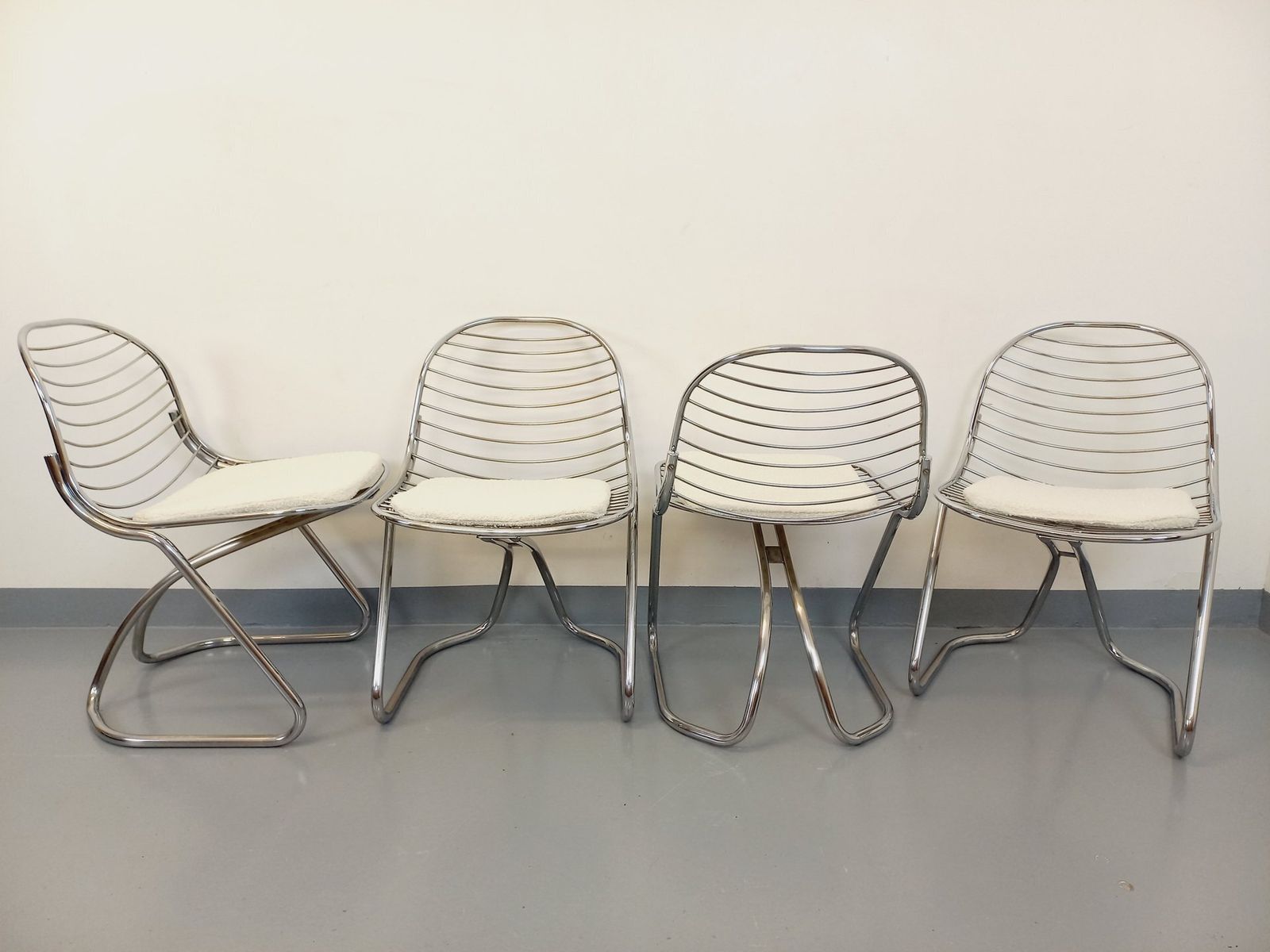 4 Italian Gastone Rinaldi Chairs In Chromed Metal photo 2207.0