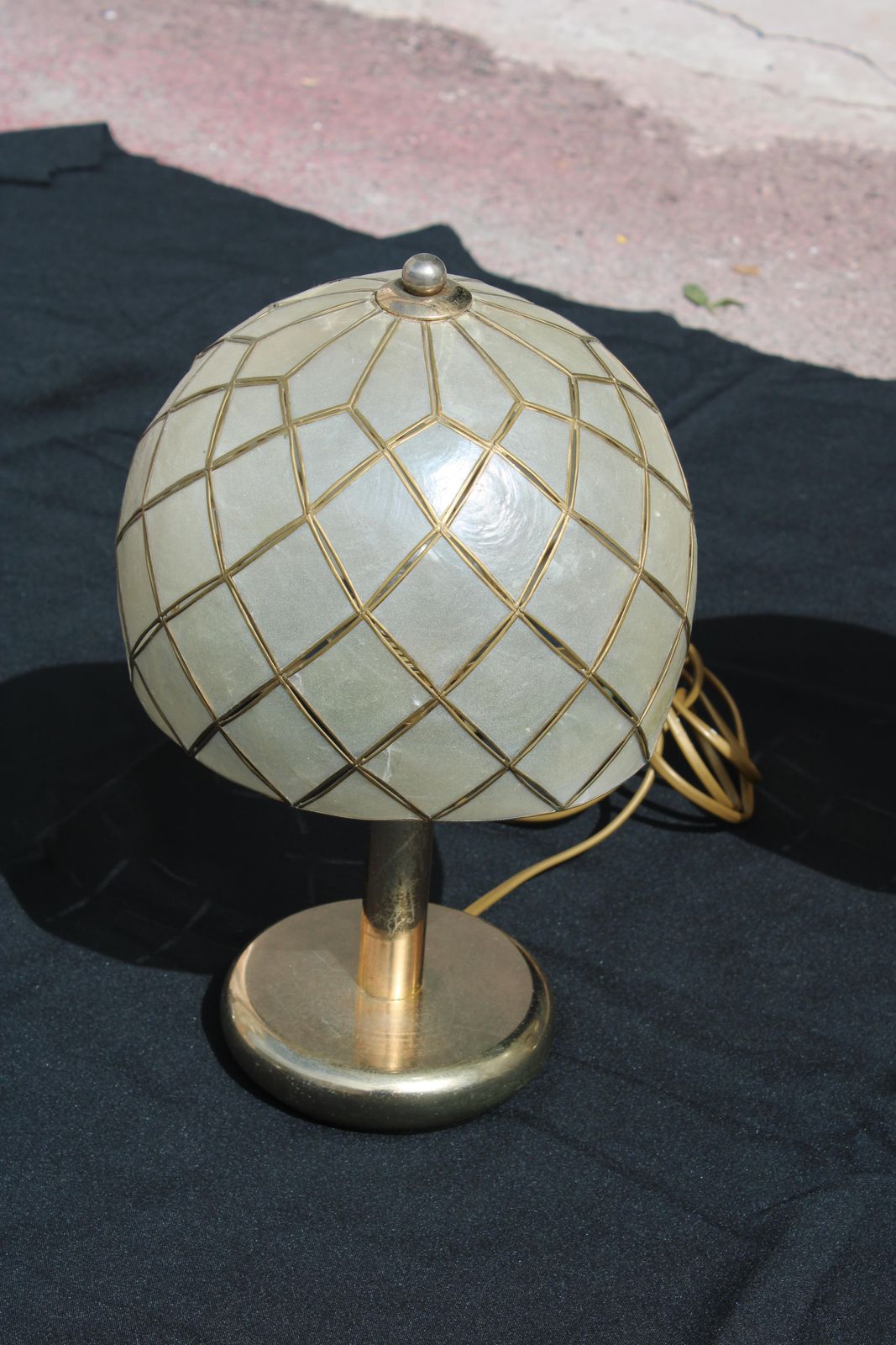 Pair Of Decorative Brass Table Lamps Italy 1970 photo for sale
