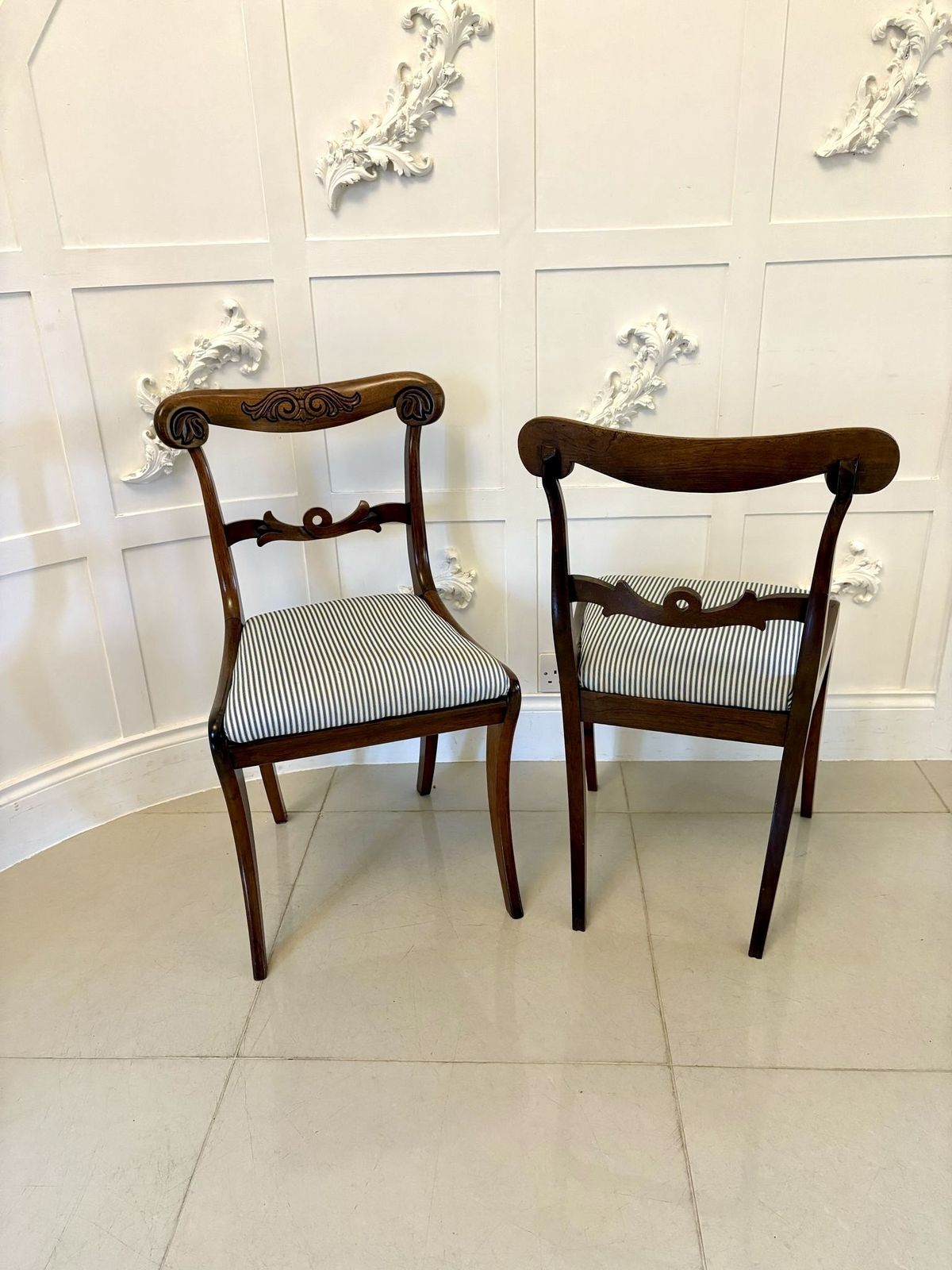 Outstanding Quality Set Of 8 Antique Carved Rosewood Dining Chairs photo Furniture