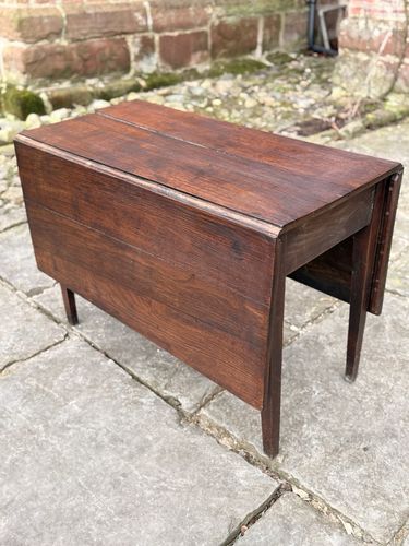 English Original Antique Oak Drop Leaf  Plank Kitchen Dining Table C 1700's photo vintage