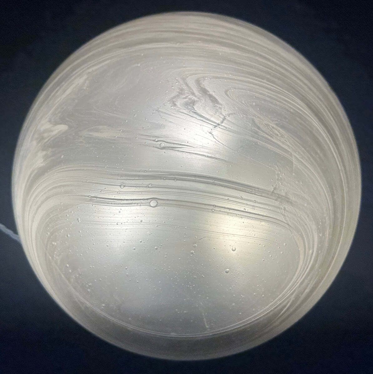 Large 1970s German Peill & Putzler Frosted Domed Glass Flush Mount Ceiling Light.  10 Available photo for sale