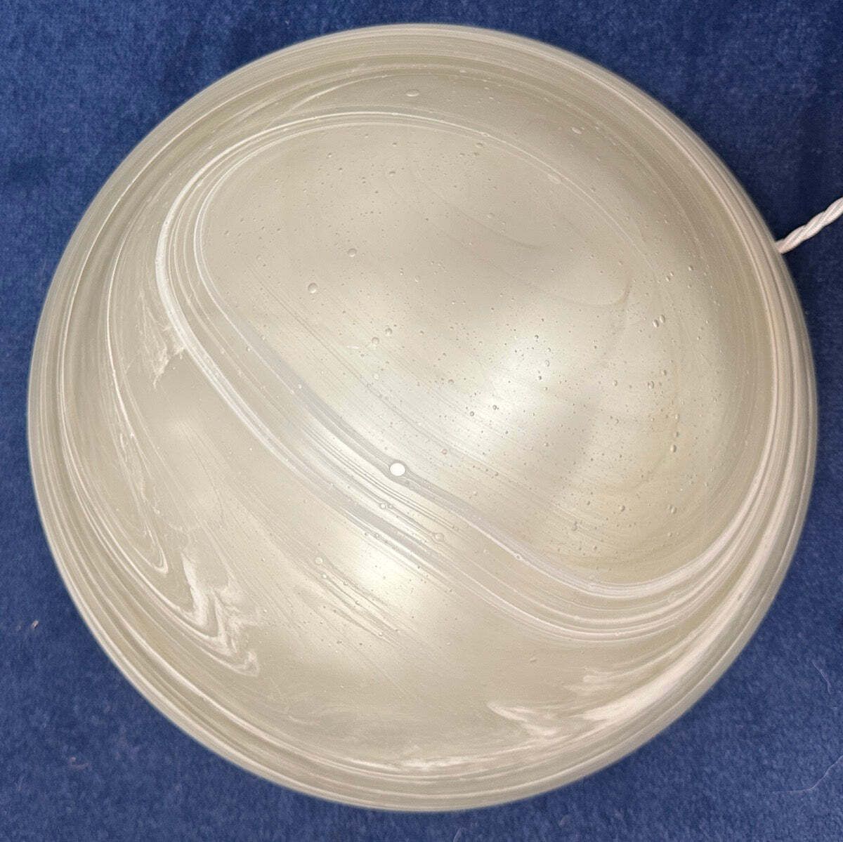photo vinterior Large 1970s German Peill & Putzler Frosted Domed Glass Flush Mount Ceiling Light.  10 Available