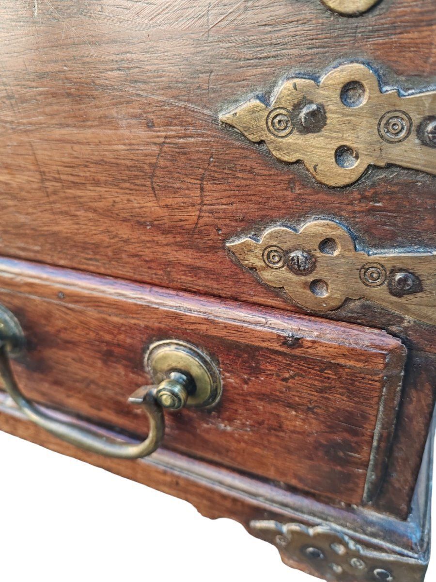 18th Century Indo Portuguese Colonial Box photo vinterior