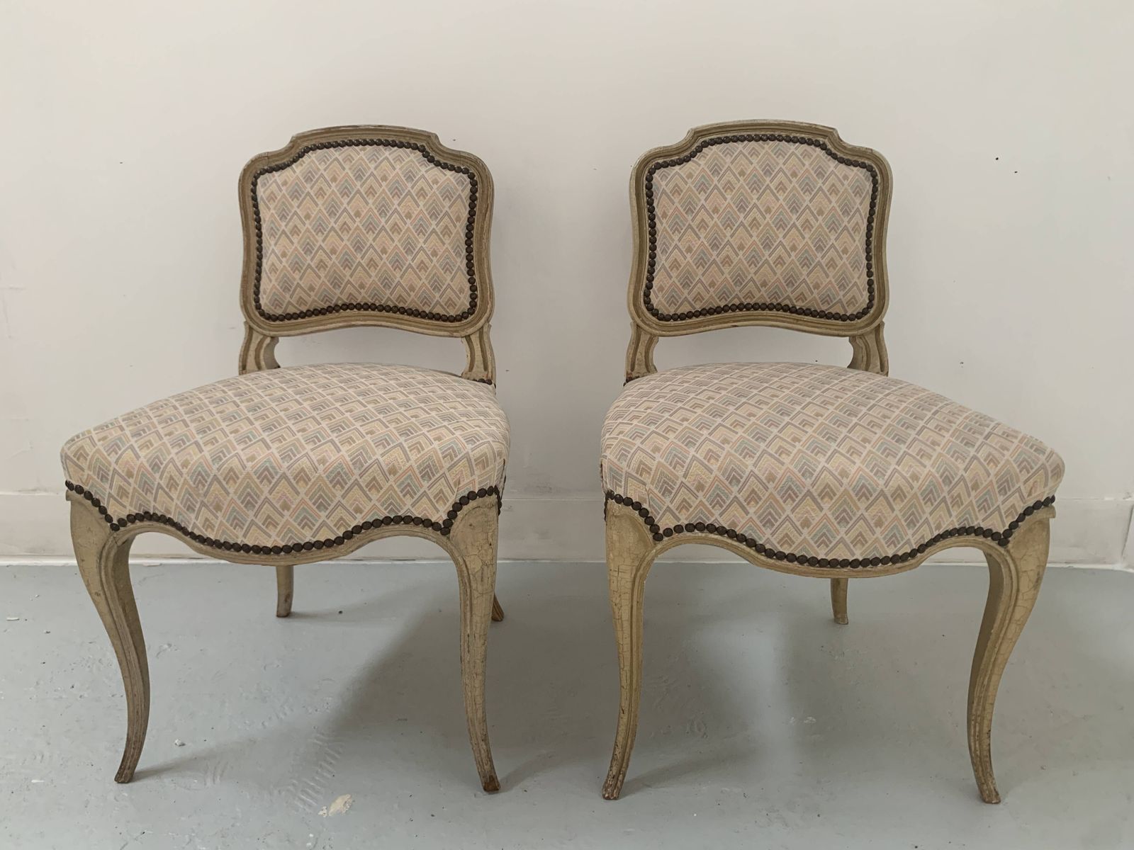 Pair Of Louis XV Style Lounge Chairs / 20th Century photo vintage