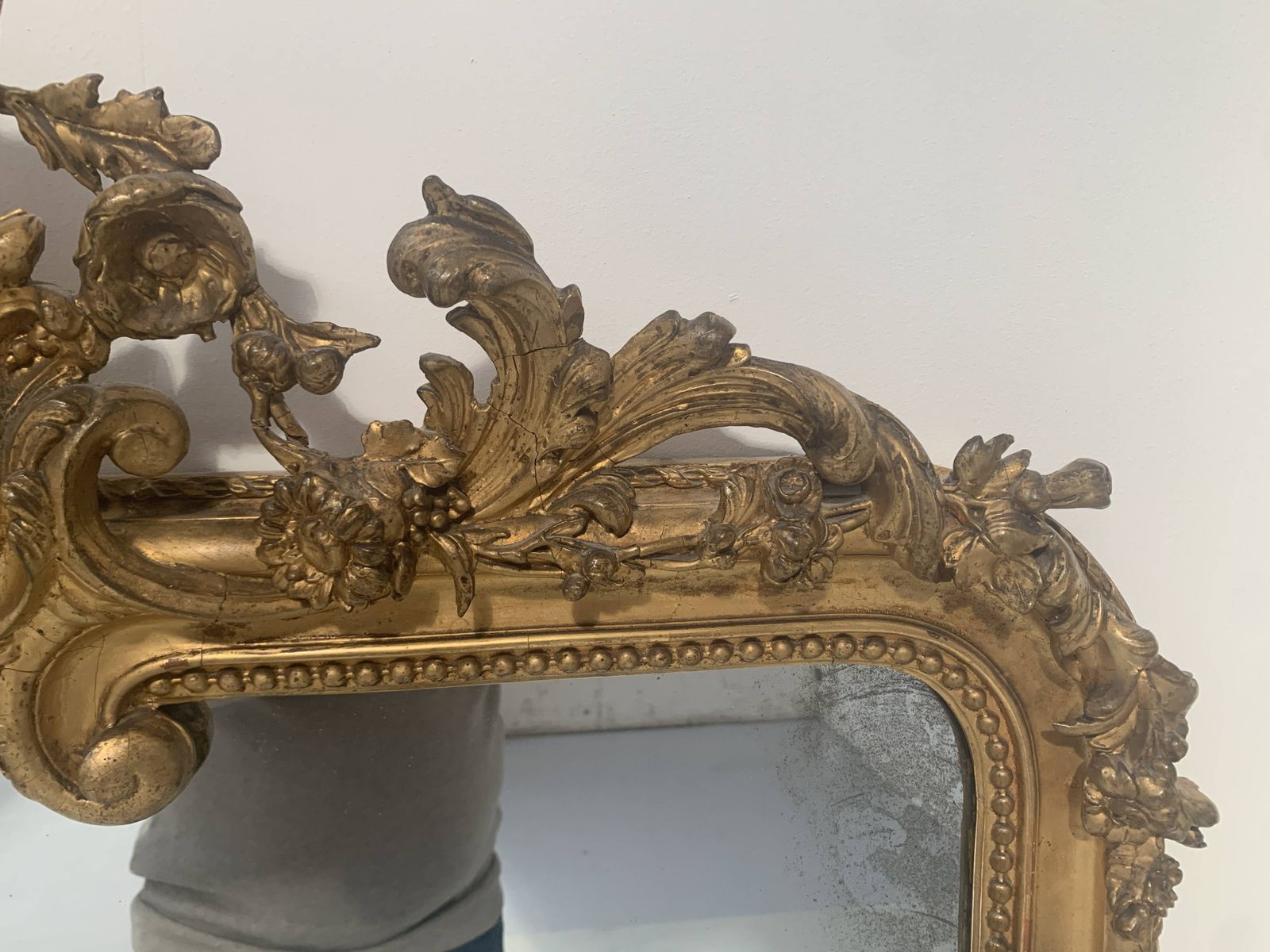 Louis XV Style Mirror In Wood And Gilded Stucco, 19th Century photo buy