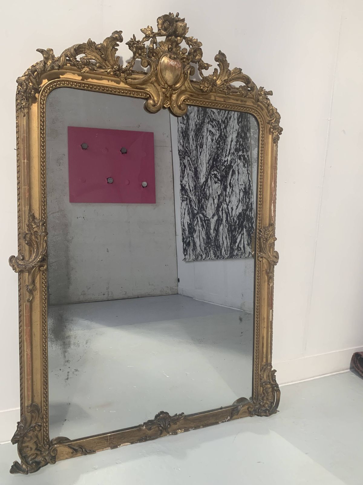 photo vintage Louis XV Style Mirror In Wood And Gilded Stucco, 19th Century