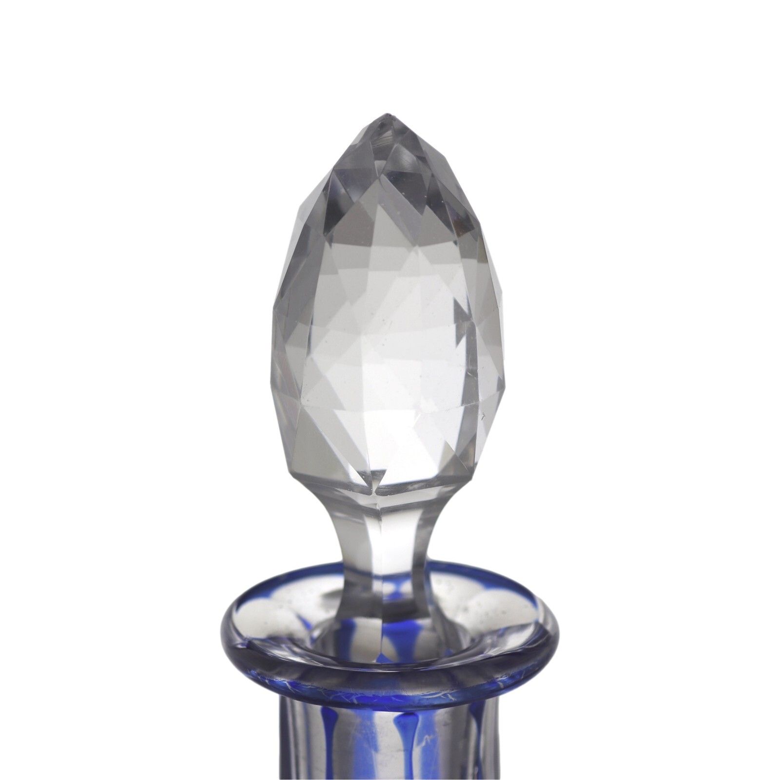 St Louis Crystal Fantasy Design Cobalt Blue Decanter / Decanter 15" photo for sale
