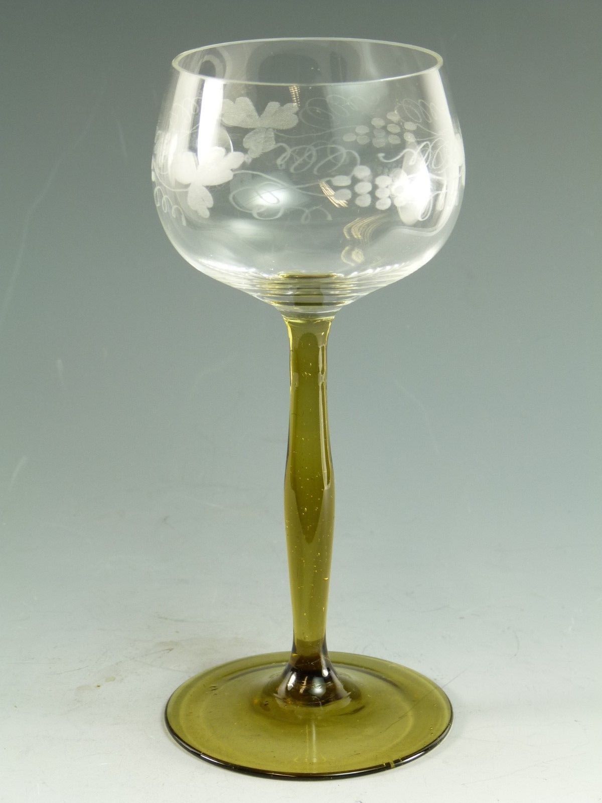 Bohemian Crystal Antique Fruiting Vine Coloured Hock Glasses Set Of 6 photo furniture