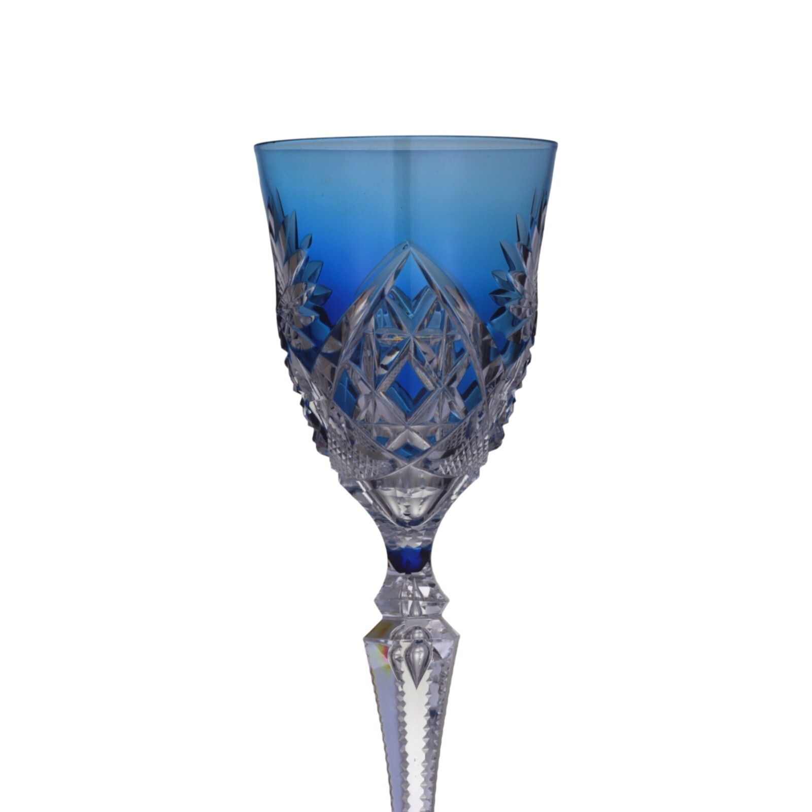 Val St Lambert Crystal Munster Cut Set 6 Hock Wine Glass / Glasses 8 3/8" photo Home Decor