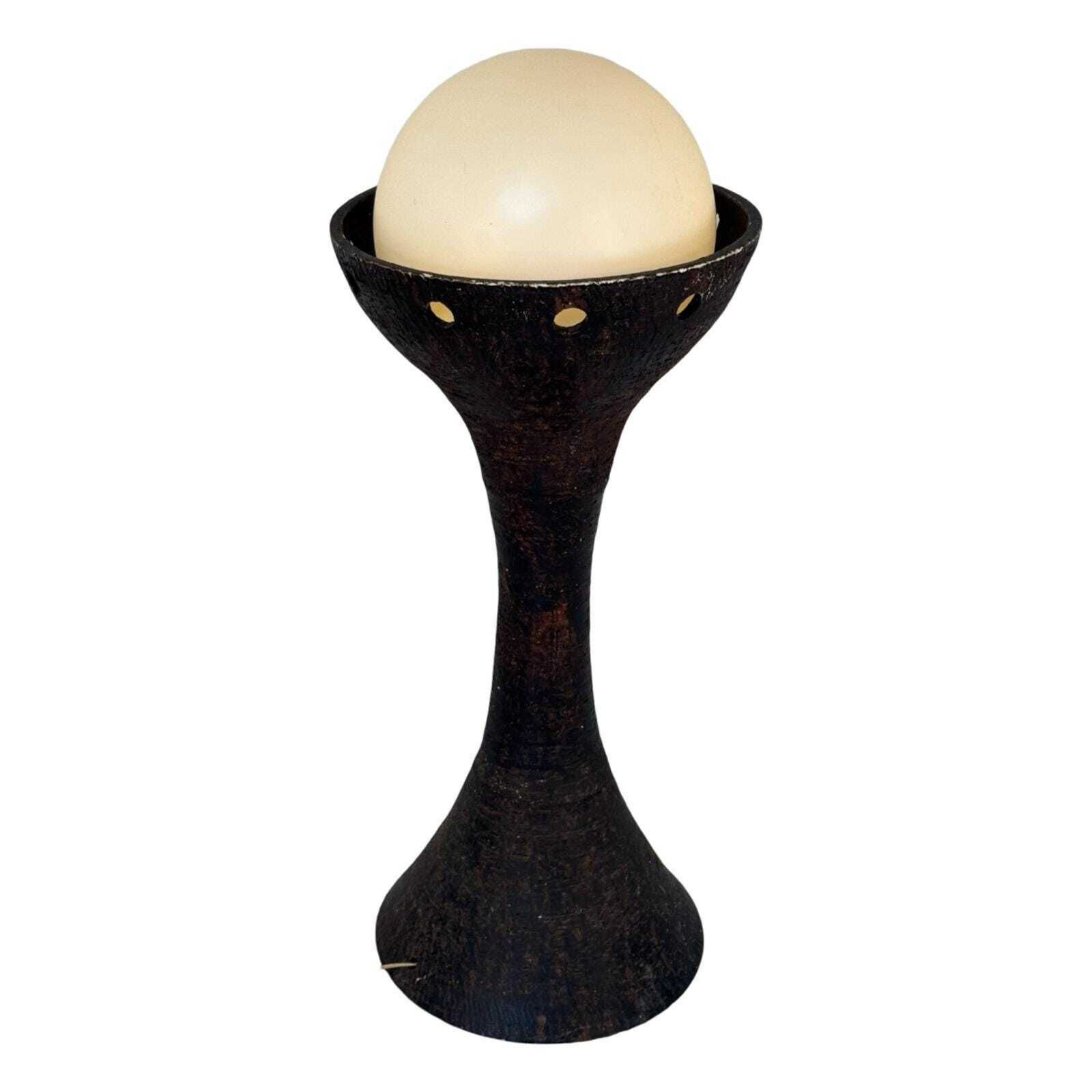 Ceramic Floor Lamp Mid Century Modern Doria Leuchten White Opaline Shade And Brown Ceramic Base Vintage 60s