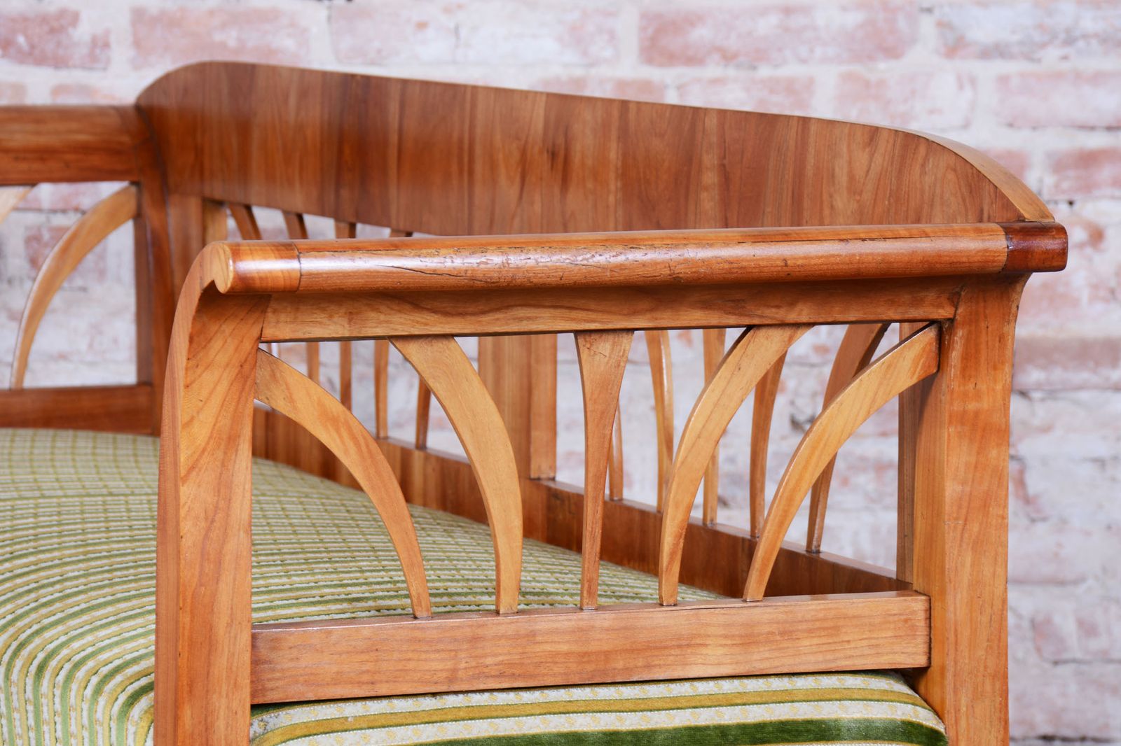 Restored Biedermeier Sofa, Cherry Wood, Spruce, Revived Polish, Austria, 1820s photo furniture