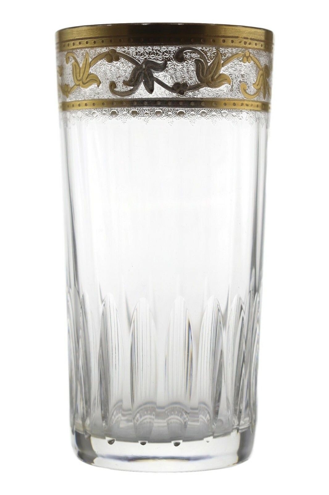 St Louis Crystal Vine Gold Design Large Tumbler Glass / Glasses 6"